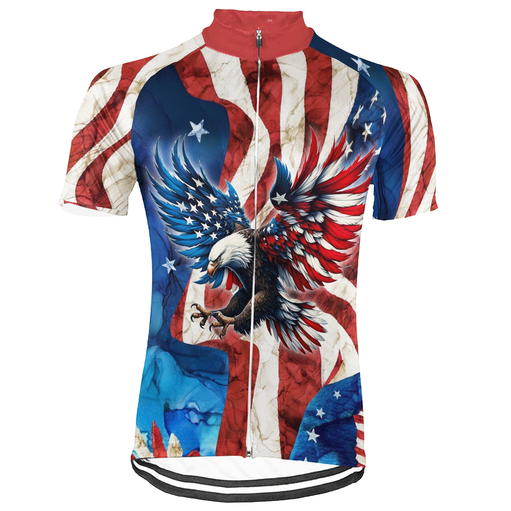 Customized Usa Short Sleeve Cycling Jersey for Men