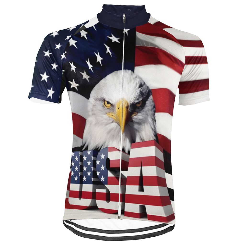 Customized Usa Short Sleeve Cycling Jersey for Men