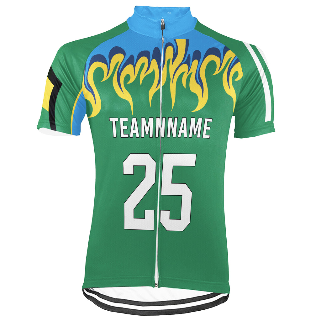 Customized Fire Short Sleeve Cycling Jersey for Men- Team Shirt