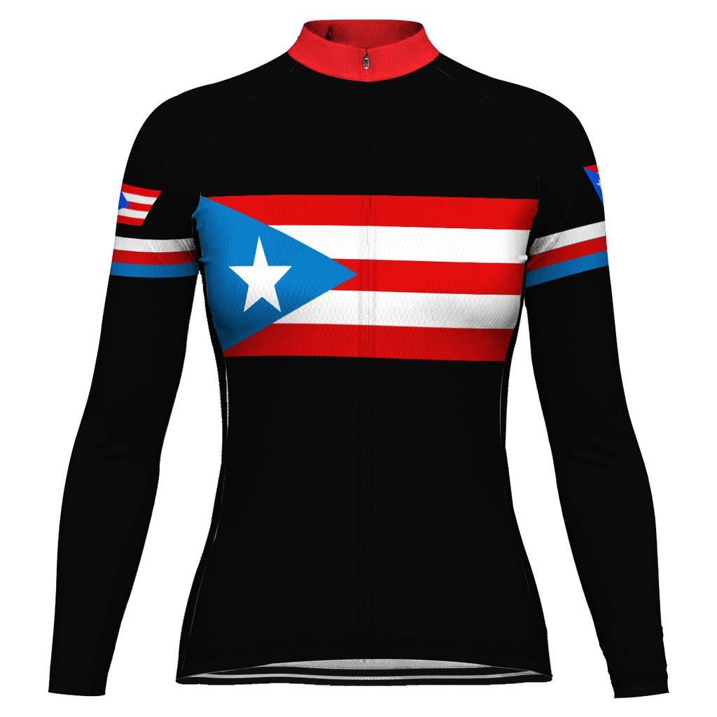 Customized Puerto Rico Long Sleeve Cycling Jersey for Women