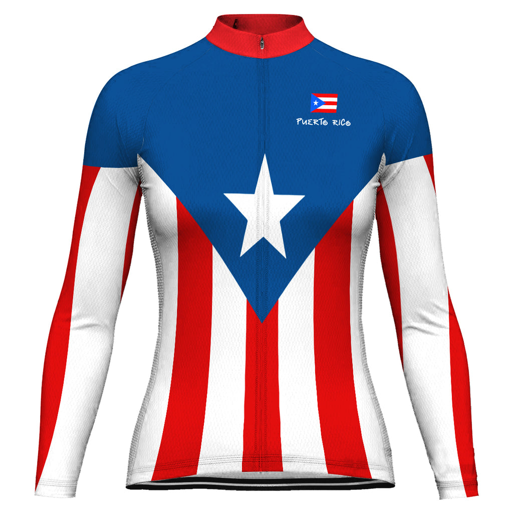 Customized Puerto Rico Long Sleeve Cycling Jersey for Women