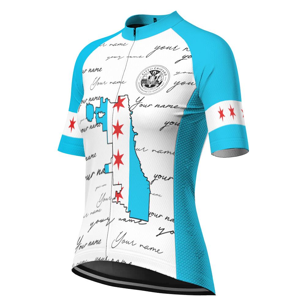 Customized Chicago Short Sleeve Cycling Jersey for Women