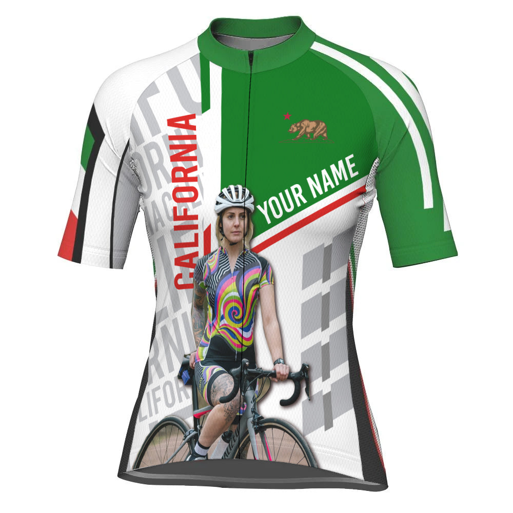 Customized Image California Short Sleeve Cycling Jersey for Women