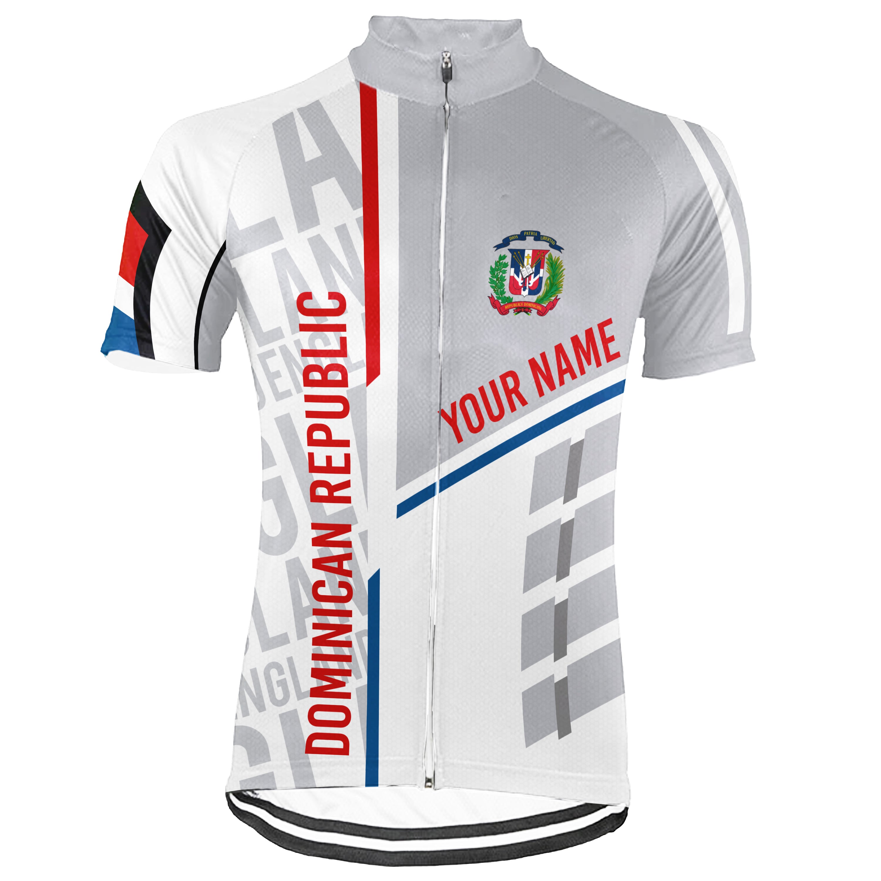 Dominican Republic Flag Short Sleeve Cycling Jersey for Men - Size 4XL 