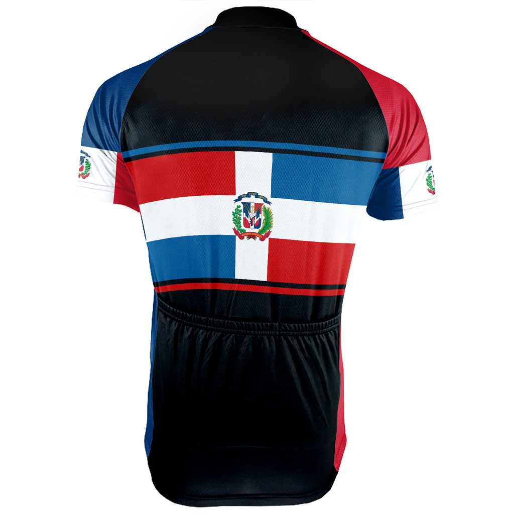 Dominican Republic Flag Short Sleeve Cycling Jersey for Men - Size 4XL 