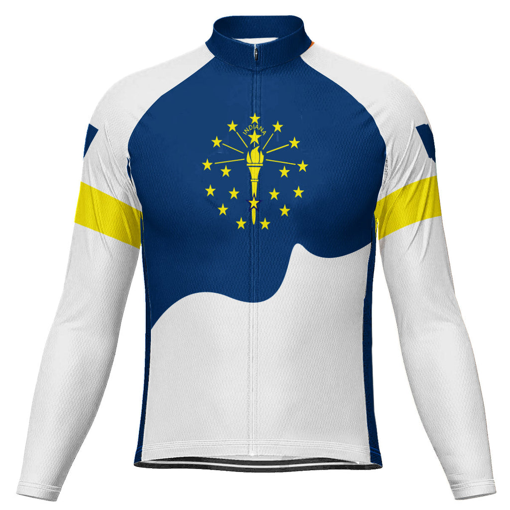 Customized Indiana Winter Thermal Fleece Long Sleeve Cycling Jersey for Men