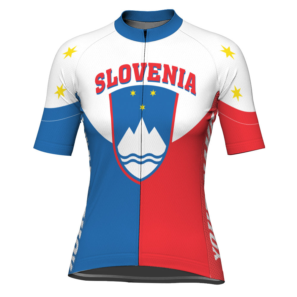 Customized Slovenia Short Sleeve Cycling Jersey for Women