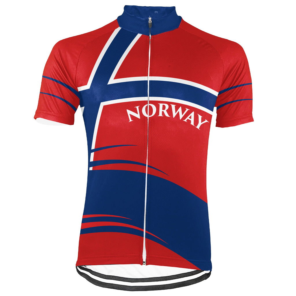 Customized Norway Winter Thermal Fleece Short Sleeve Cycling Jersey for Men