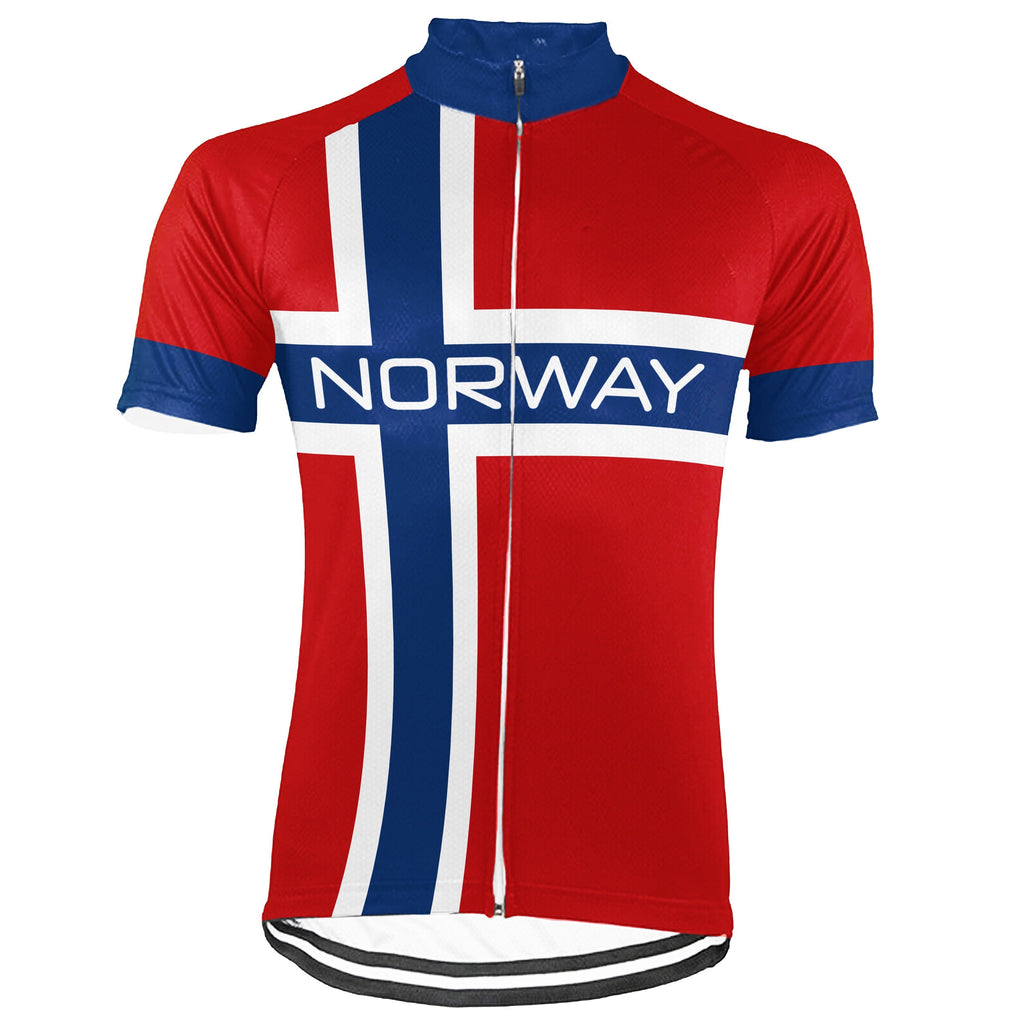 Customized Norway Winter Thermal Fleece Short Sleeve Cycling Jersey for Men