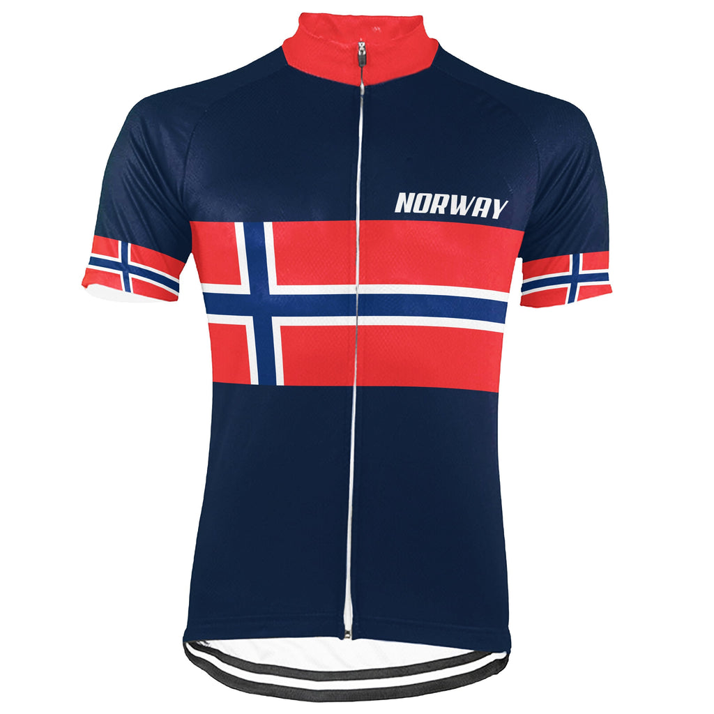 Customized Norway Winter Thermal Fleece Short Sleeve Cycling Jersey for Men