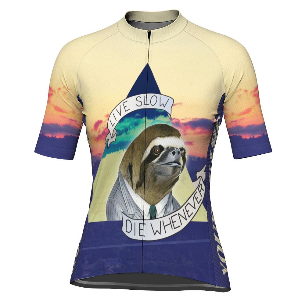 Customized Sloth Short Sleeve Cycling Jersey for Women