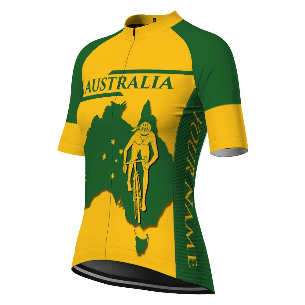 Customized Australia Short Sleeve Cycling Jersey for Women