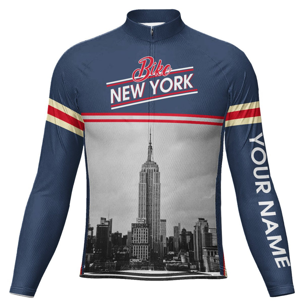 Customized New York Long Sleeve Cycling Jersey for Men