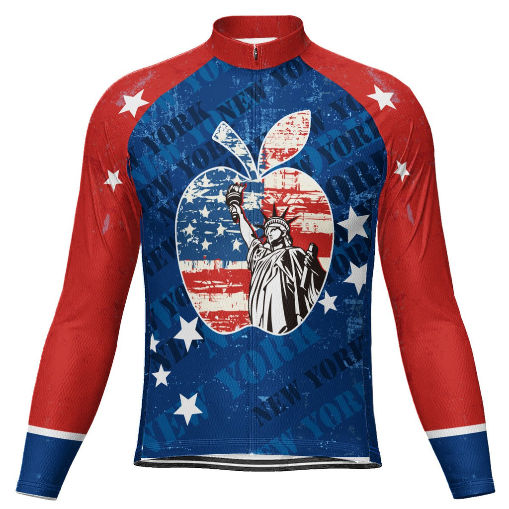 Customized New York Long Sleeve Cycling Jersey for Men