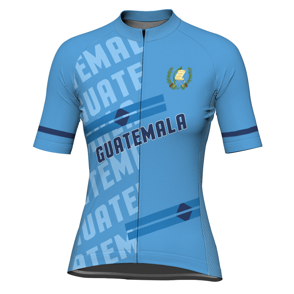 Customized Guatemala Winter Thermal Fleece Short Sleeve Cycling Jersey for Women