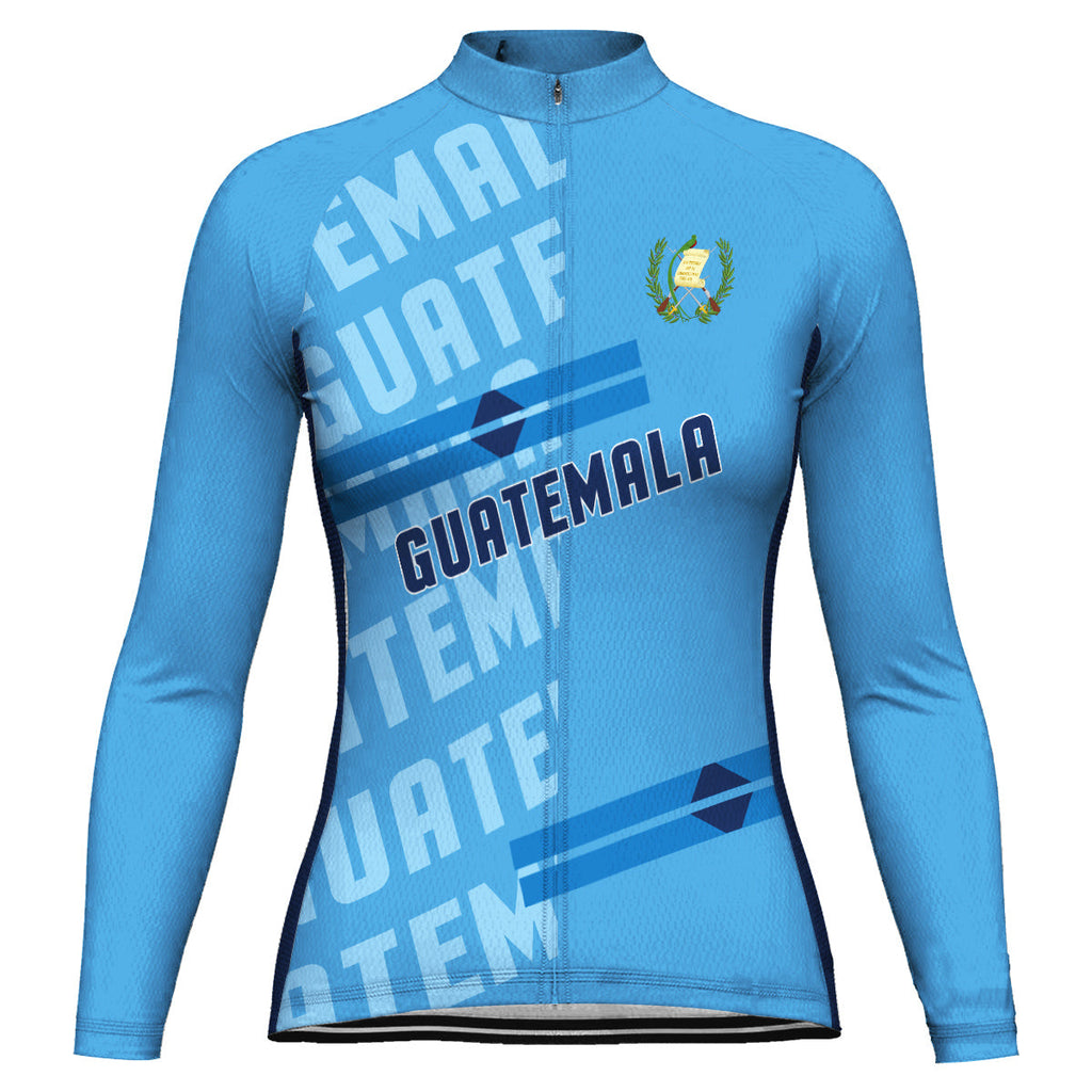 Customized Guatemala Winter Thermal Fleece Long Sleeve Cycling Jersey for Women