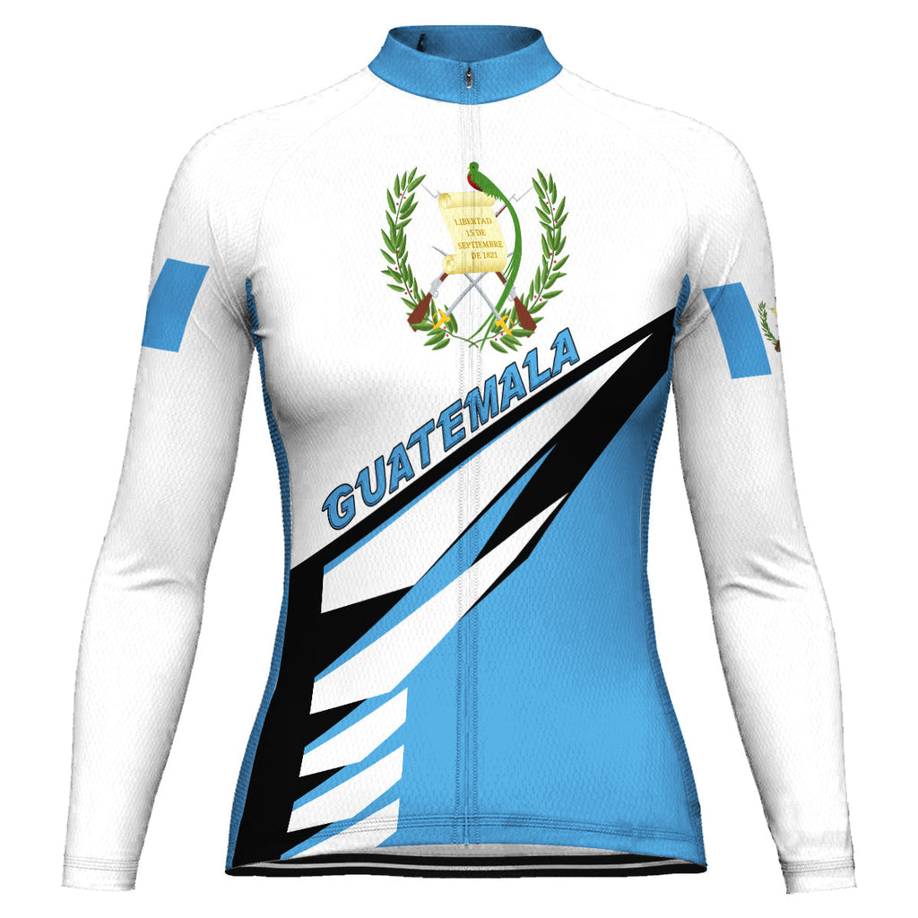 Customized Guatemala Winter Thermal Fleece Long Sleeve Cycling Jersey for Women