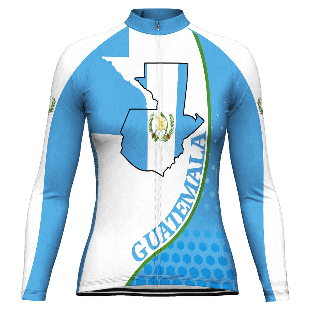 Customized Guatemala Winter Thermal Fleece Long Sleeve Cycling Jersey for Women