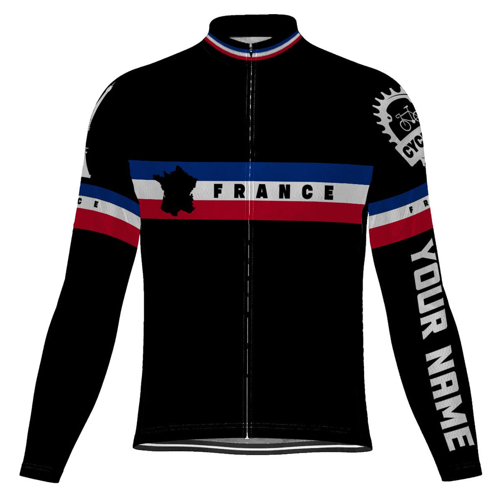 Customized France Long Sleeve Cycling Jersey for Men