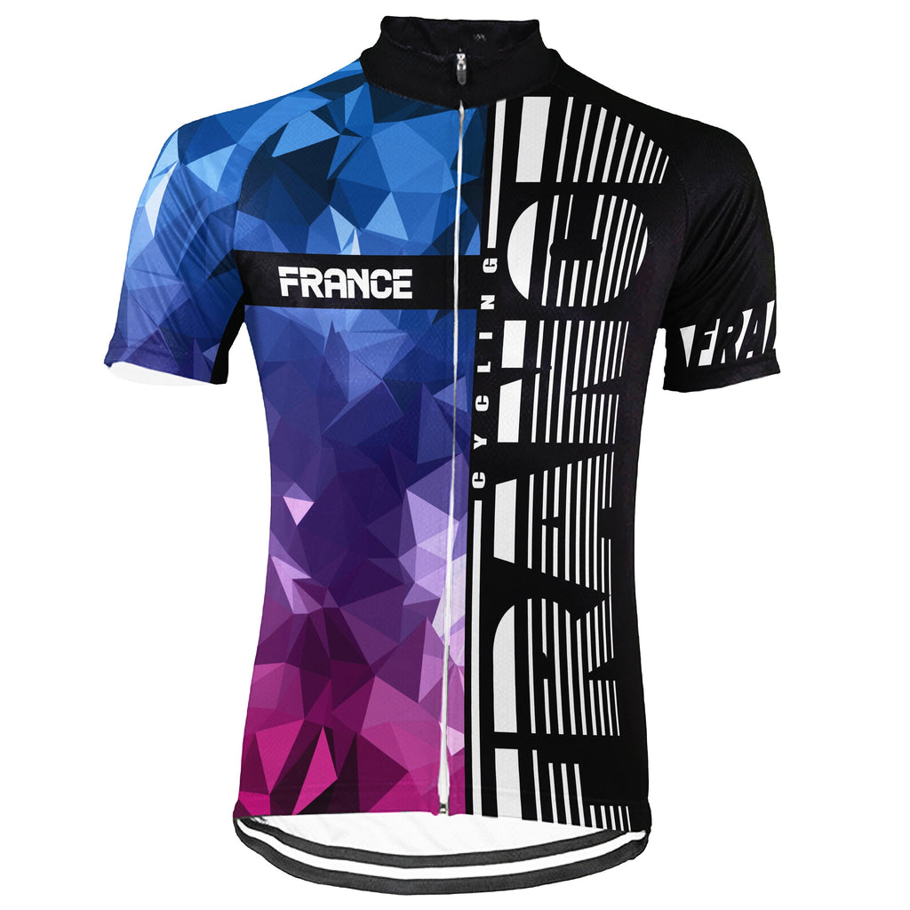 Customized France Winter Thermal Fleece Short Sleeve Cycling Jersey for Men