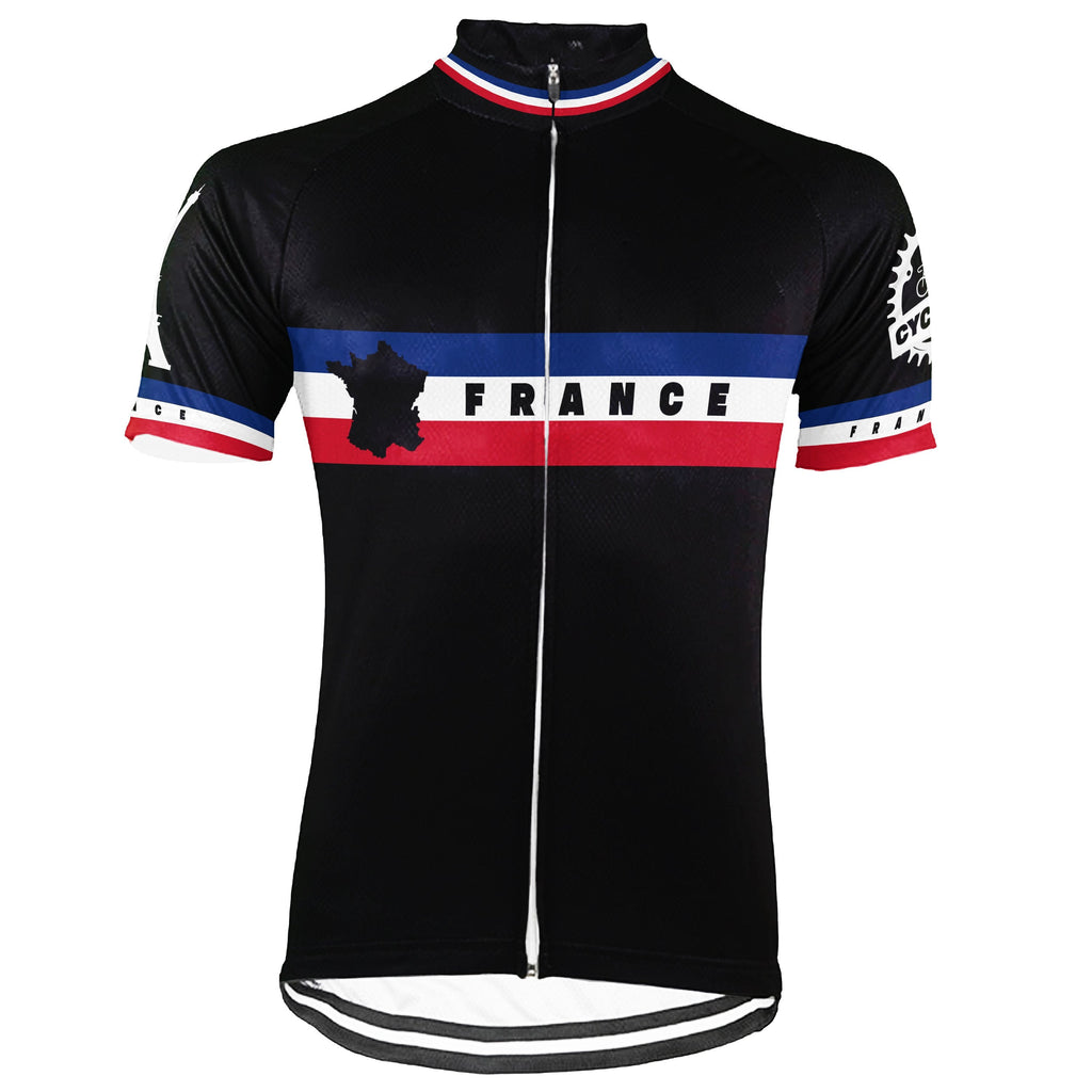 Customized France Winter Thermal Fleece Short Sleeve Cycling Jersey for Men