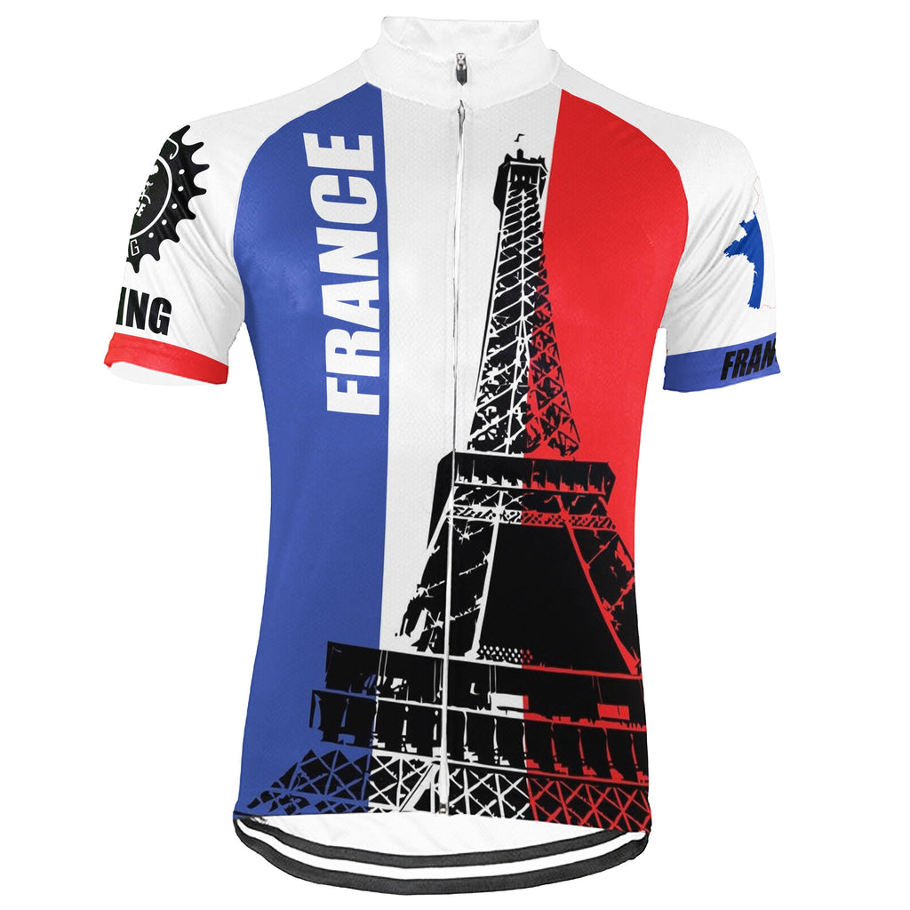 Customized France Winter Thermal Fleece Short Sleeve Cycling Jersey for Men