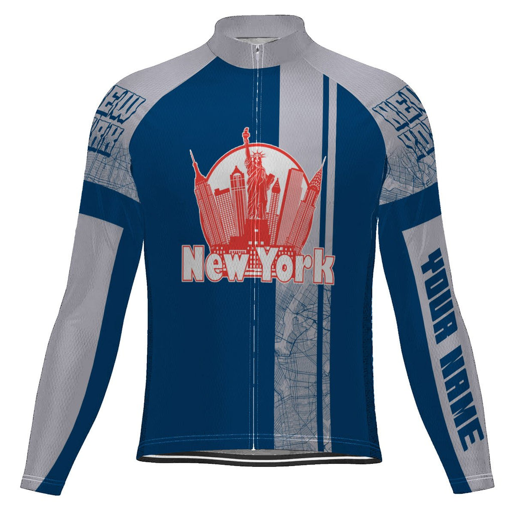 Customized New York Long Sleeve Cycling Jersey for Men