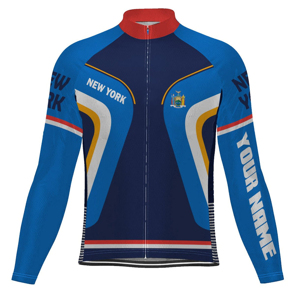 Customized New York Long Sleeve Cycling Jersey for Men