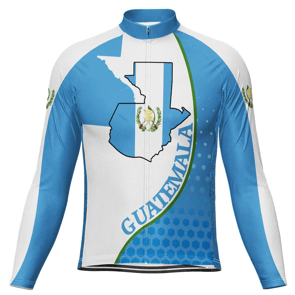 Customized Guatemala Winter Thermal Fleece Long Sleeve Cycling Jersey for Men