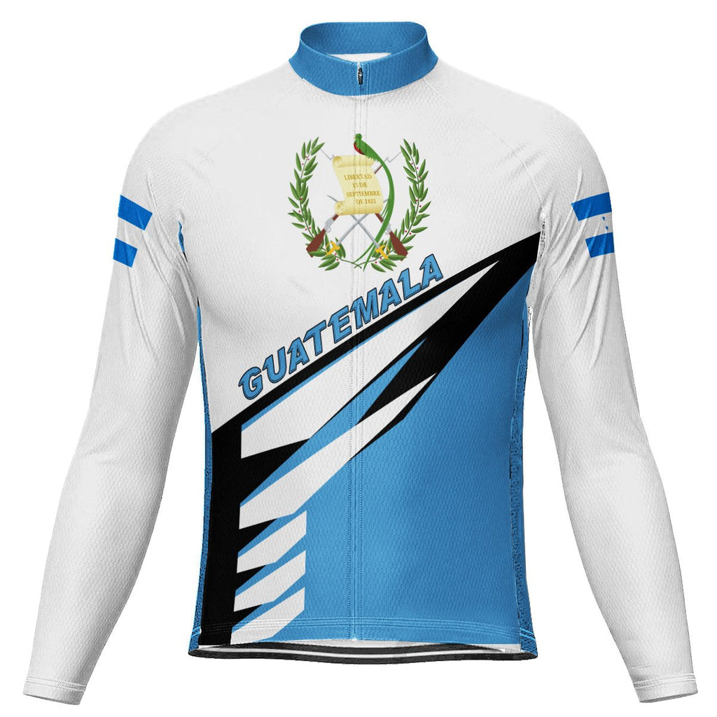 Customized Guatemala Winter Thermal Fleece Long Sleeve Cycling Jersey for Men