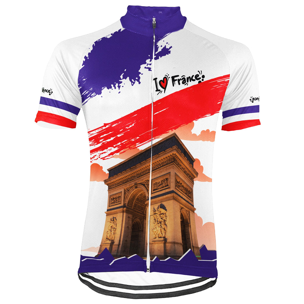 Customized France Winter Thermal Fleece Short Sleeve Cycling Jersey for Men