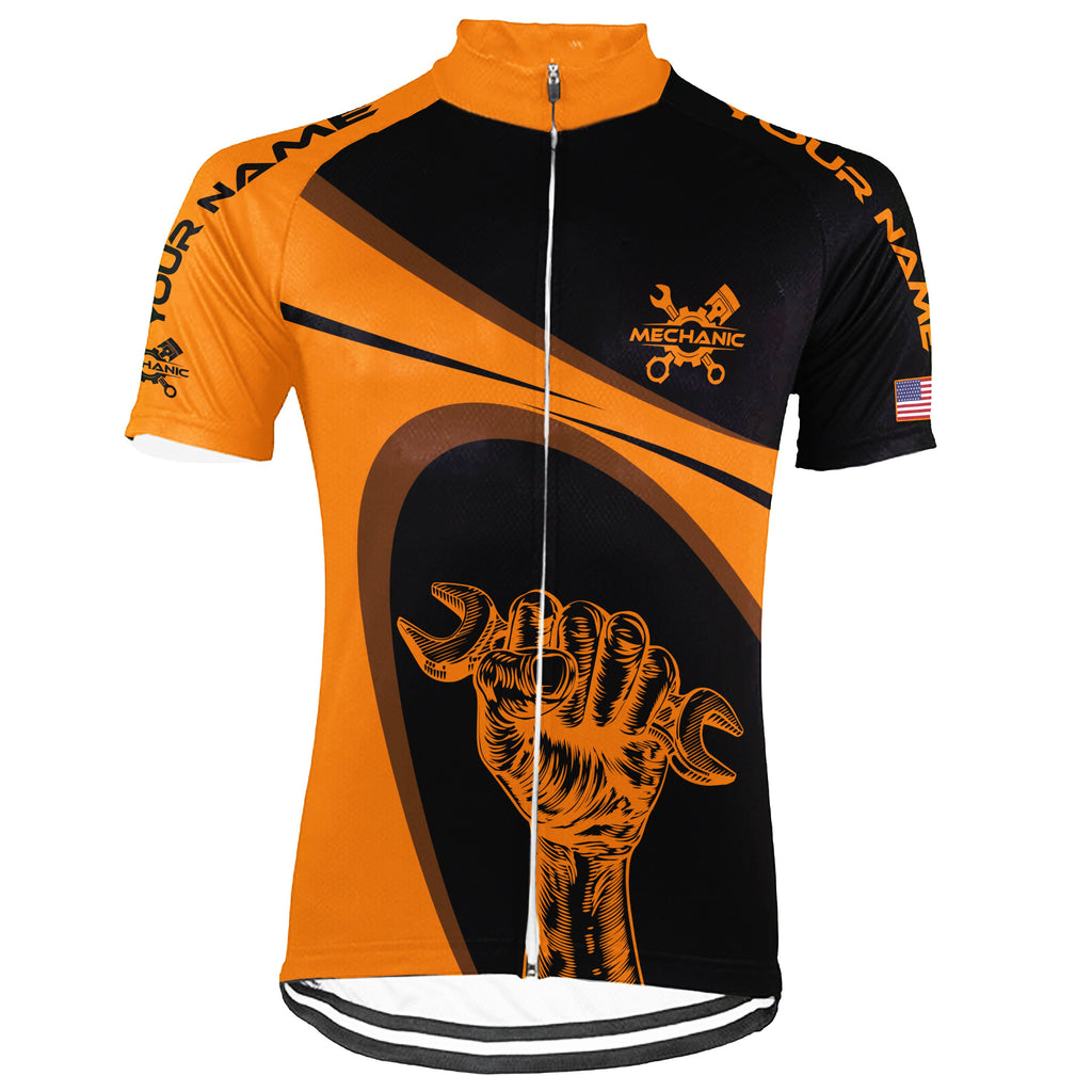 Customized Mechanic Short Sleeve Cycling Jersey for Men