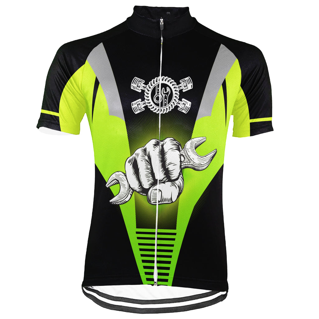 Customized Mechanic Short Sleeve Cycling Jersey for Men