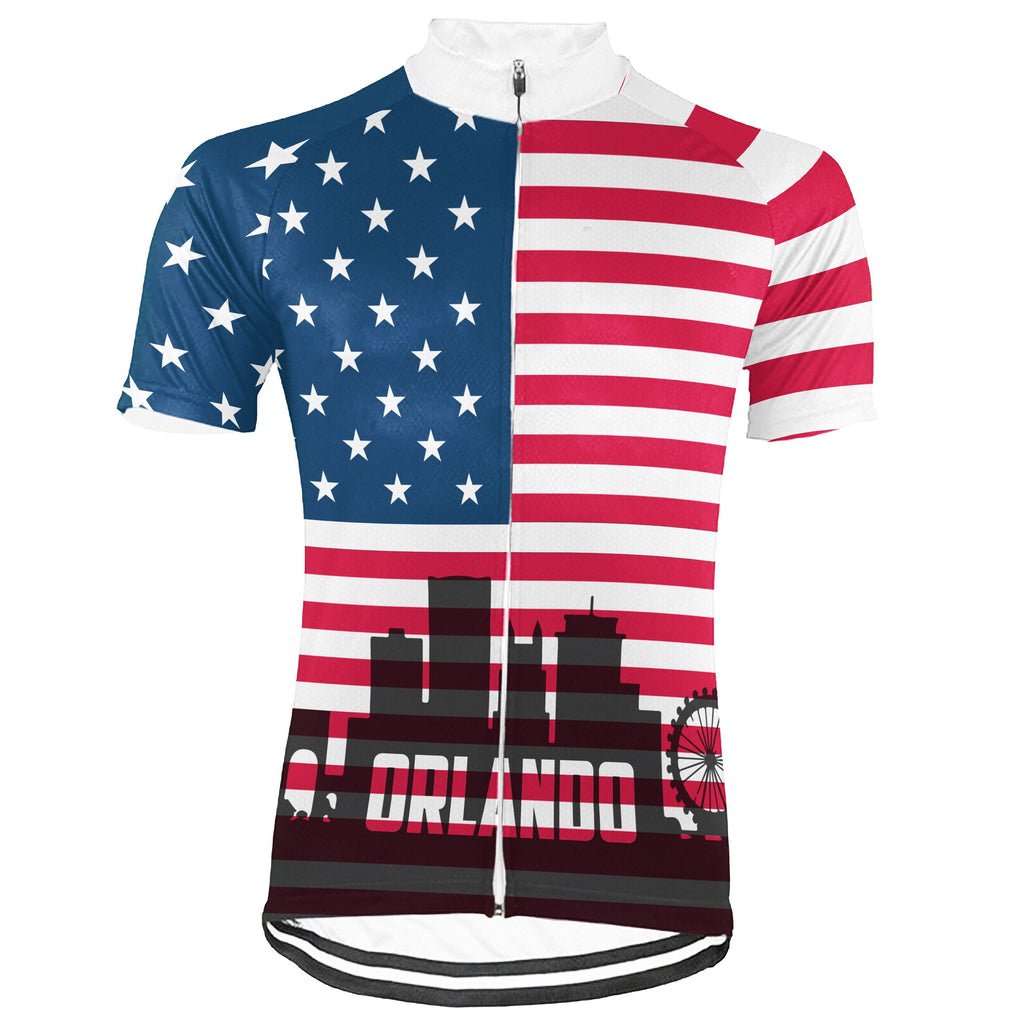 Customized Orlando Winter Thermal Fleece Short Sleeve Cycling Jersey for Men