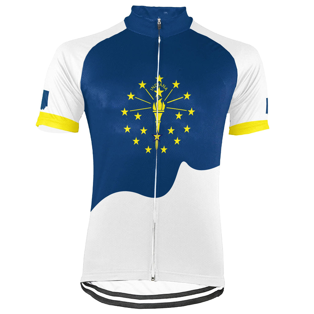 Customized Indiana Winter Thermal Fleece Short Sleeve Cycling Jersey for Men