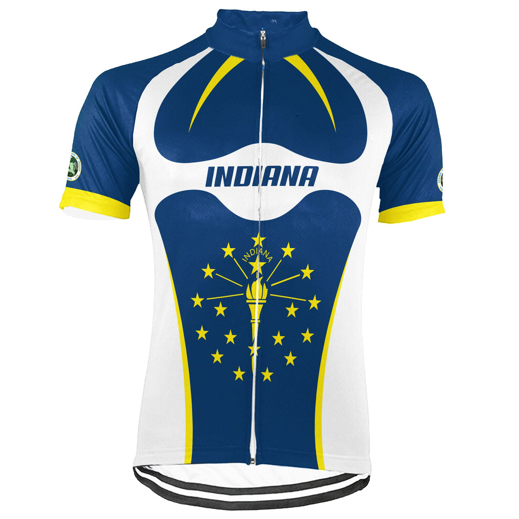 Customized Indiana Winter Thermal Fleece Short Sleeve Cycling Jersey for Men