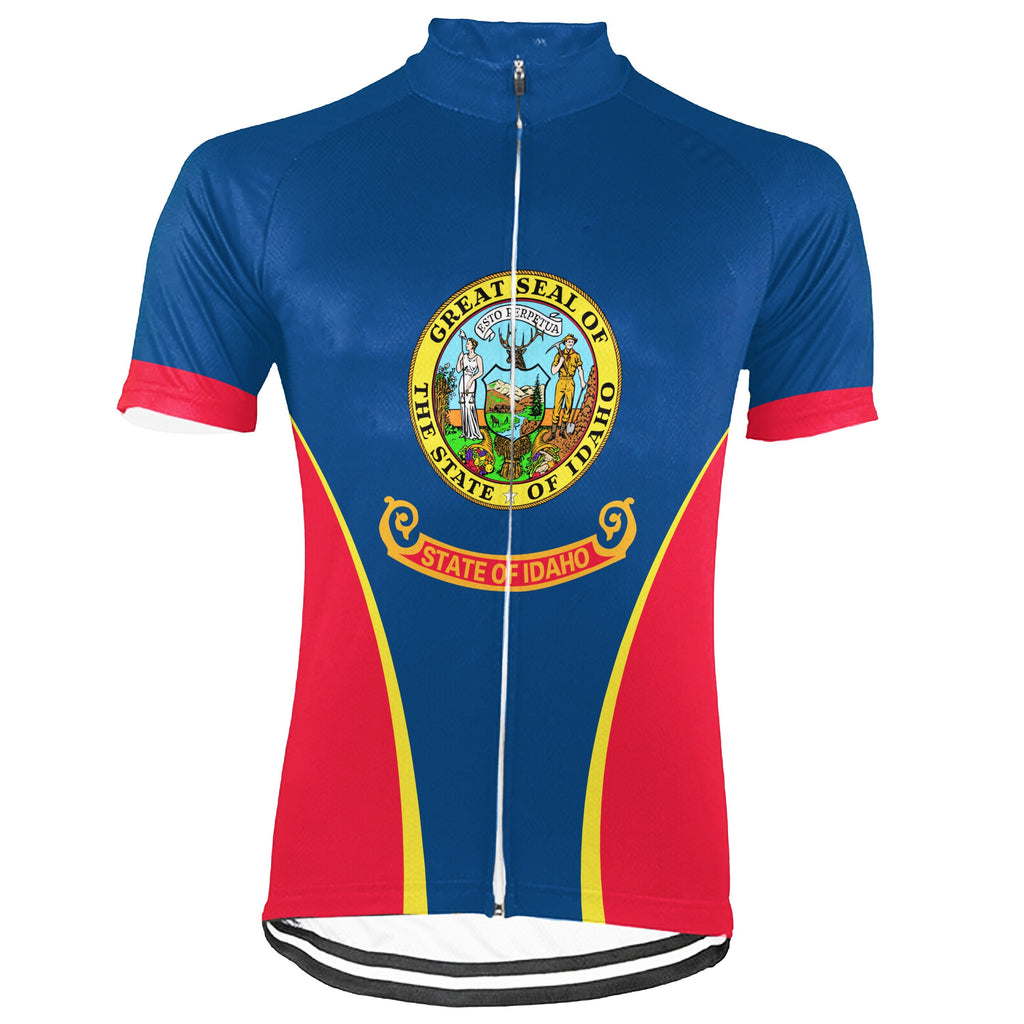 Customized Idaho Winter Thermal Fleece Short Sleeve Cycling Jersey for Men