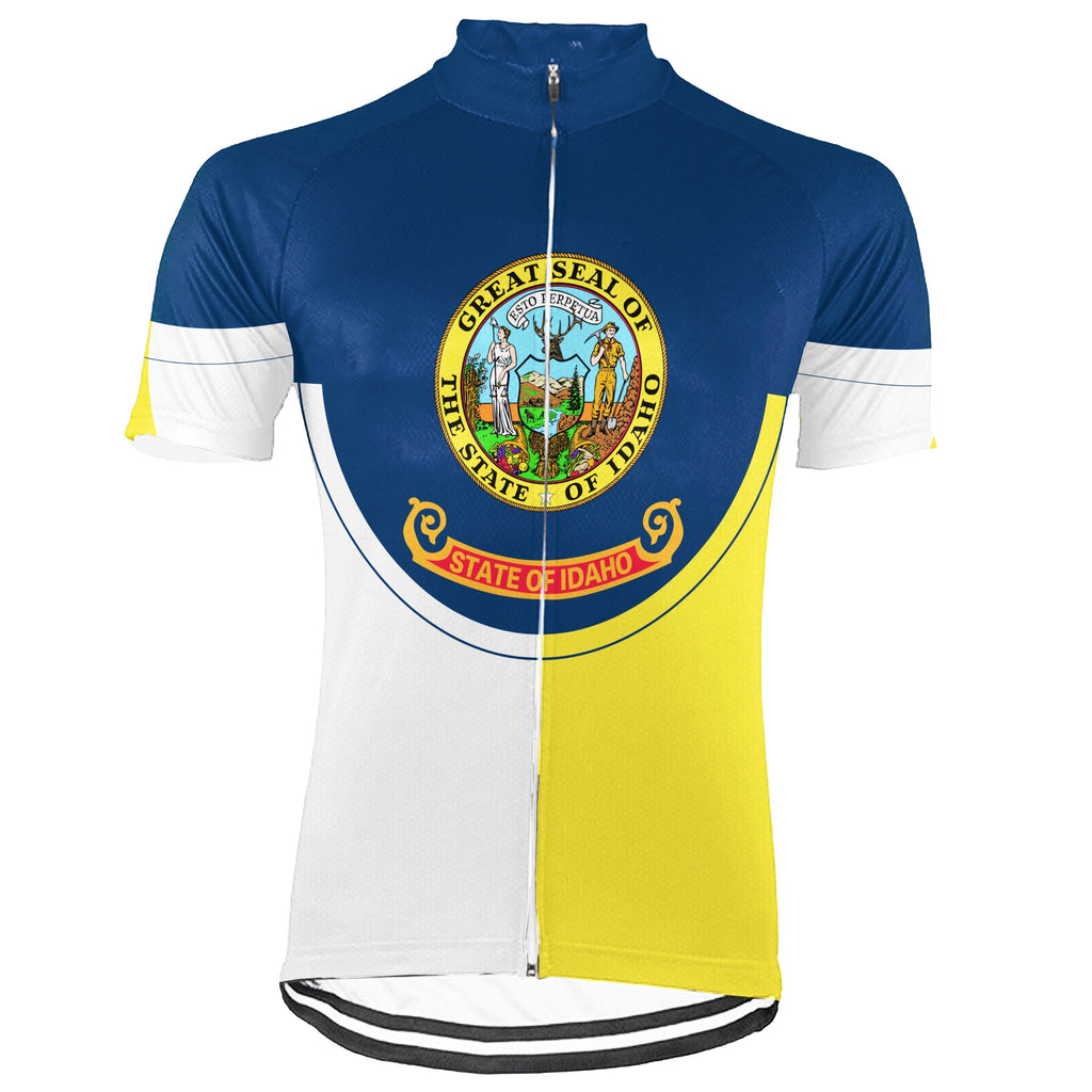 Customized Idaho Winter Thermal Fleece Short Sleeve Cycling Jersey for Men