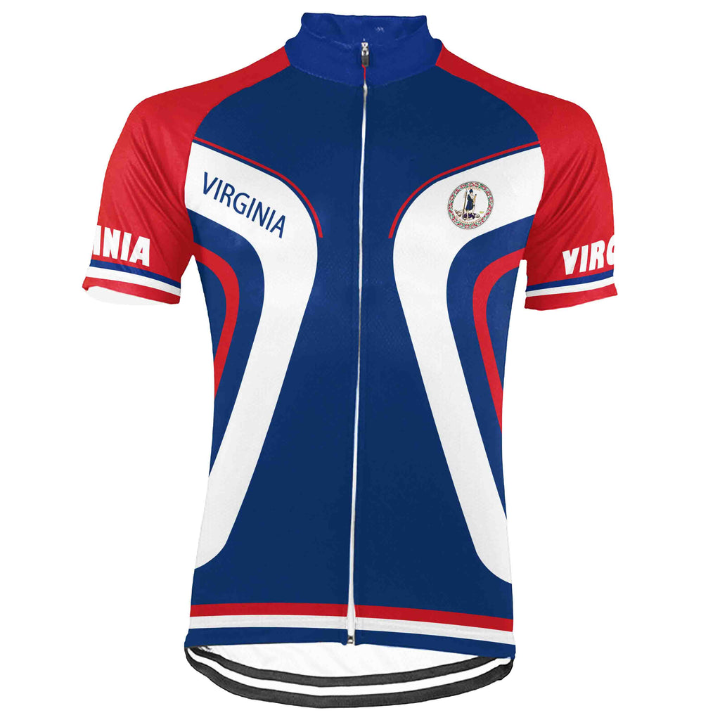 Customized Virginia Winter Thermal Fleece Short Sleeve Cycling Jersey for Men