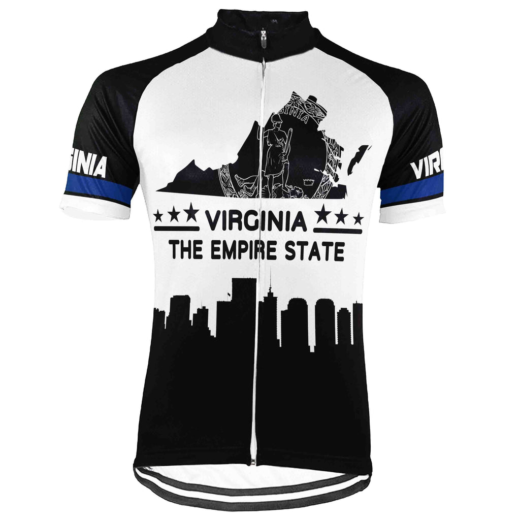 Customized Virginia Winter Thermal Fleece Short Sleeve Cycling Jersey for Men