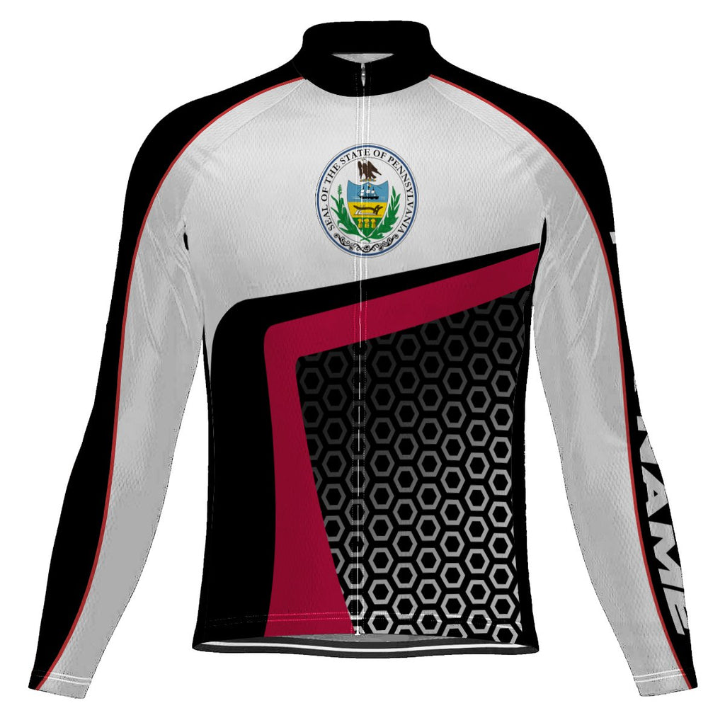 Customized Pennsylvania Long Sleeve Cycling Jersey for Men