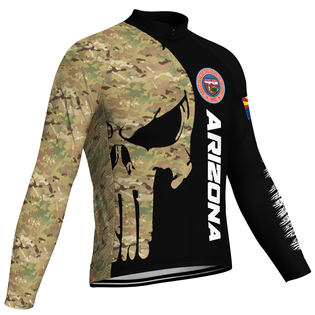 Customized Arizona Winter Thermal Fleece Long Sleeve Cycling Jersey for Men