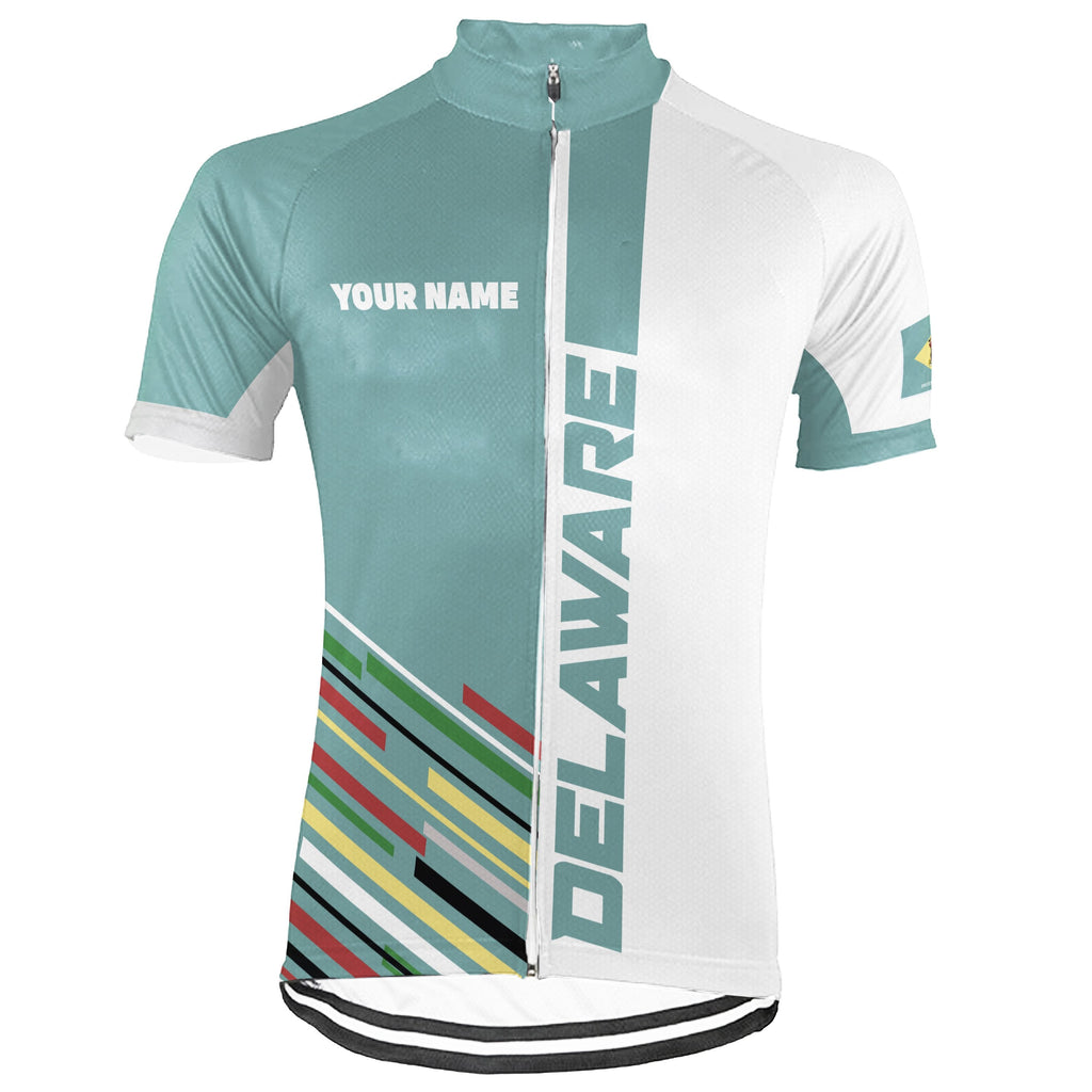 Customized Delaware Winter Thermal Fleece Short Sleeve Cycling Jersey for Men