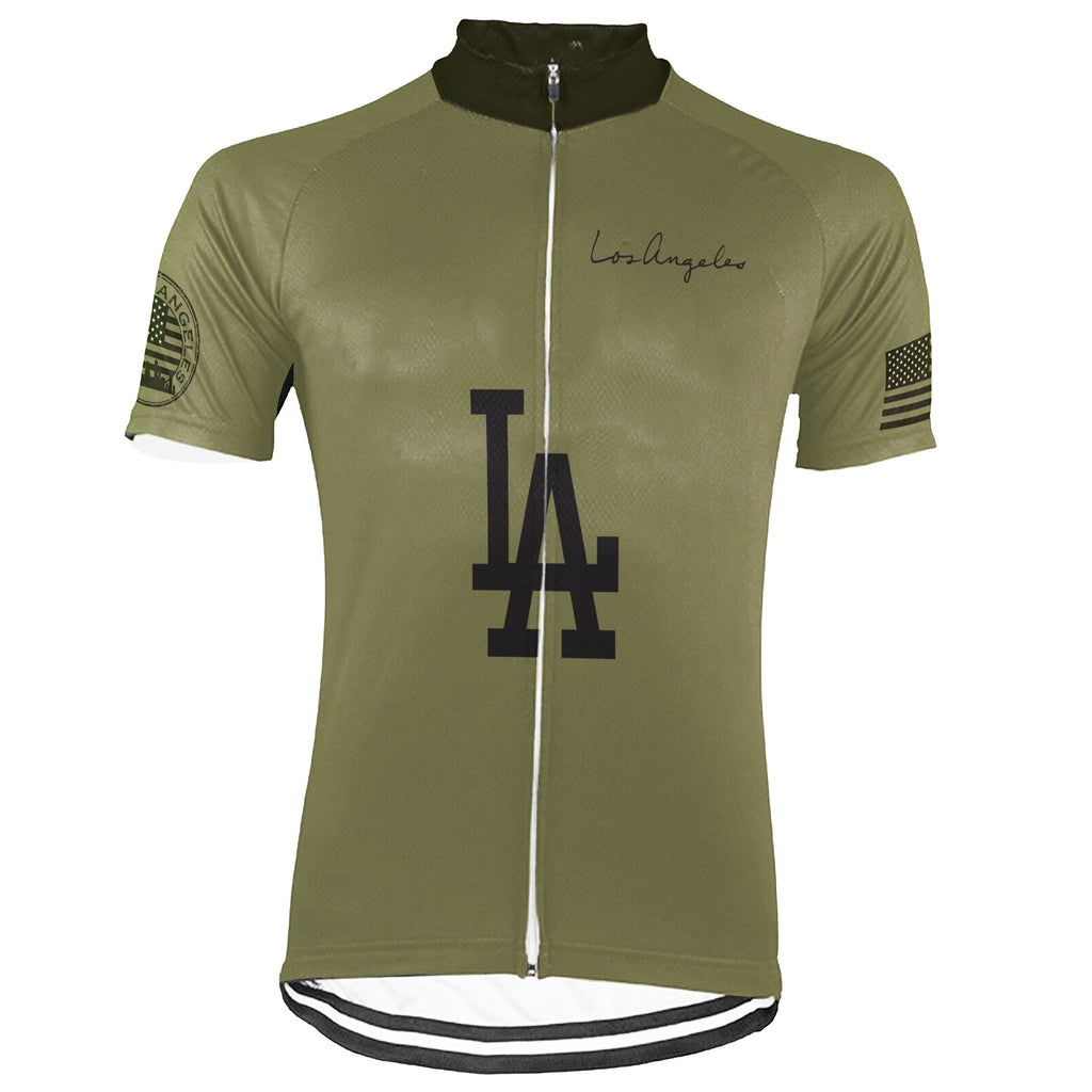 Customized Los Angeles Winter Thermal Fleece Short Sleeve Cycling Jersey for Men