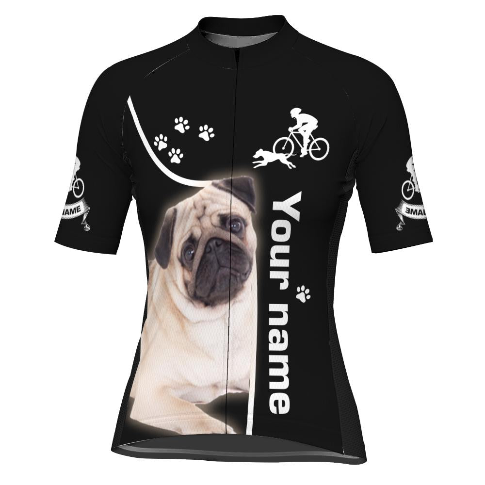 Customized Image Dog Short Sleeve Cycling Jersey for Women